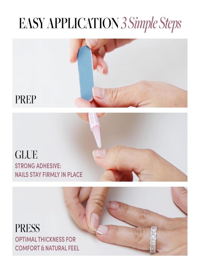 Glamnetic Press On Nails - Lilac | Solid Opaque Light Pastel Purple Round Nails, Salon Quality | 12 Sizes - 30 Nail Kit - Image 5